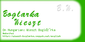 boglarka wieszt business card